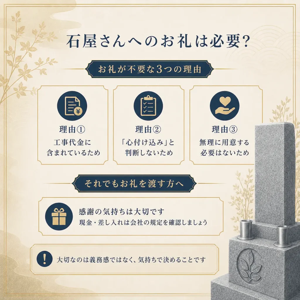 墓じまいで石屋さんへのお礼は必要なのか_まとめ画像