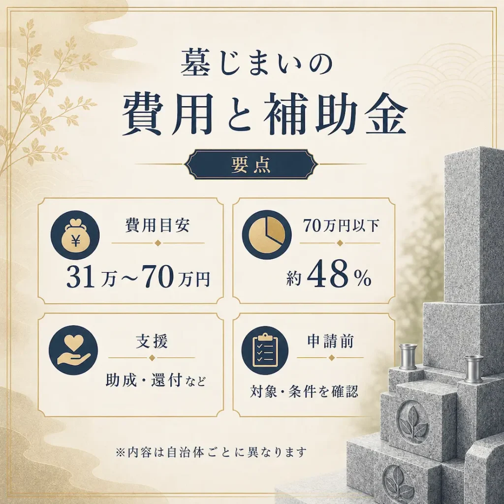 墓じまいの費用と補助金の全体像_まとめ画像