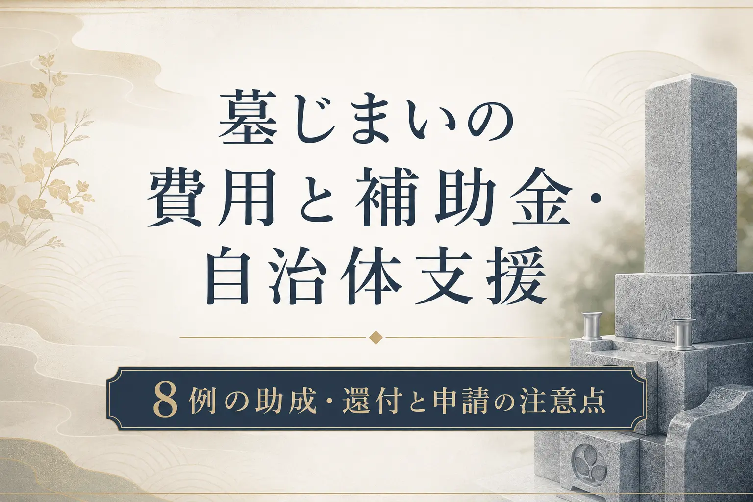 墓じまいの費用と補助金・自治体支援｜8例の助成・還付と申請の注意点